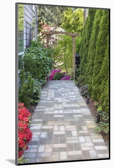 Garden Brick Paver Path with Arbor-jpldesigns-Mounted Photographic Print