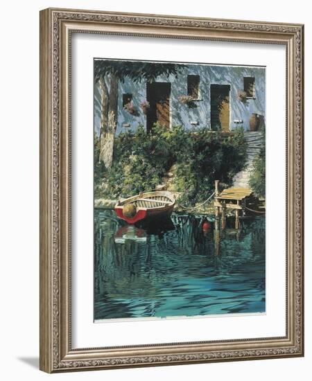 Garden by the Water-Guido Borelli-Framed Art Print