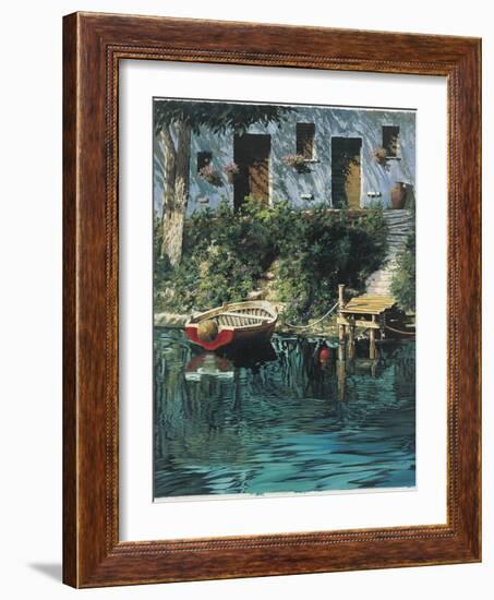 Garden by the Water-Guido Borelli-Framed Art Print