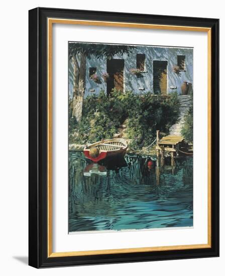 Garden by the Water-Guido Borelli-Framed Art Print