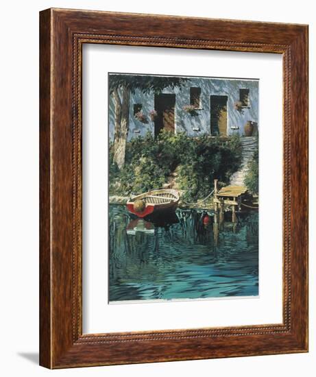 Garden by the Water-Guido Borelli-Framed Art Print