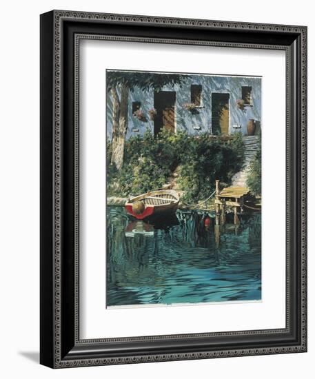 Garden by the Water-Guido Borelli-Framed Art Print