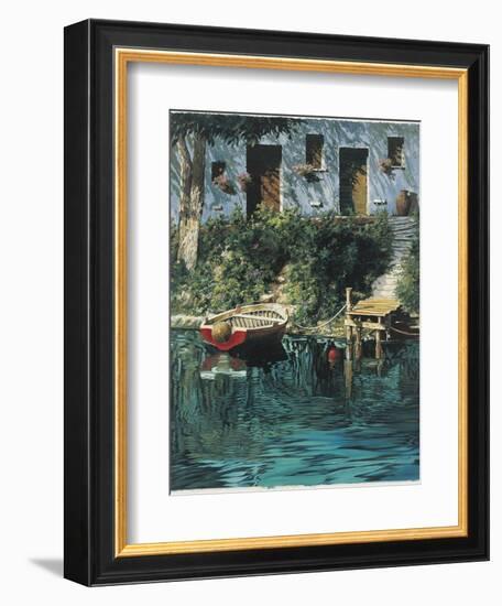 Garden by the Water-Guido Borelli-Framed Art Print