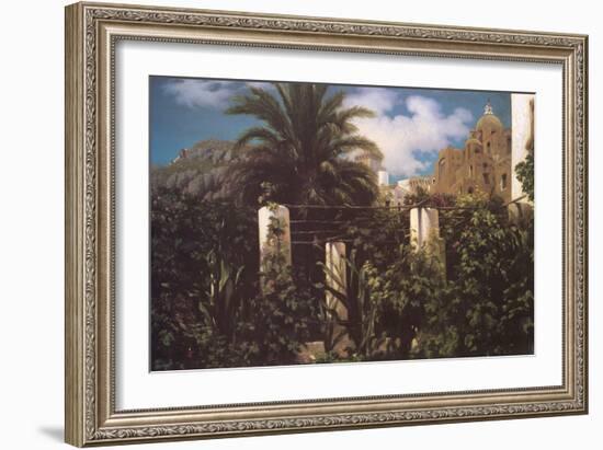 Garden, Capri Italy-Frederick Leighton-Framed Art Print