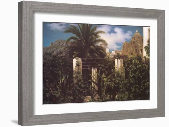 Garden, Capri Italy-Frederick Leighton-Framed Art Print