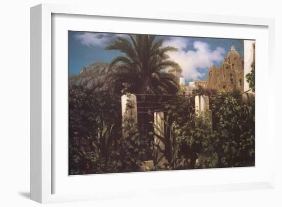 Garden, Capri Italy-Frederick Leighton-Framed Art Print