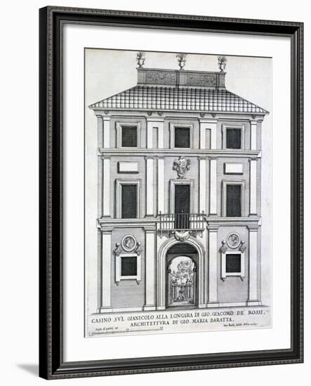 Garden Casino Belonging to Giacomo De Rossi on the Gianicolo Alla Longara, from 'Palazzi Di…-Giovanni Battista Falda-Framed Giclee Print