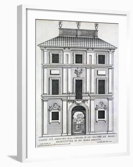 Garden Casino Belonging to Giacomo De Rossi on the Gianicolo Alla Longara, from 'Palazzi Di…-Giovanni Battista Falda-Framed Giclee Print