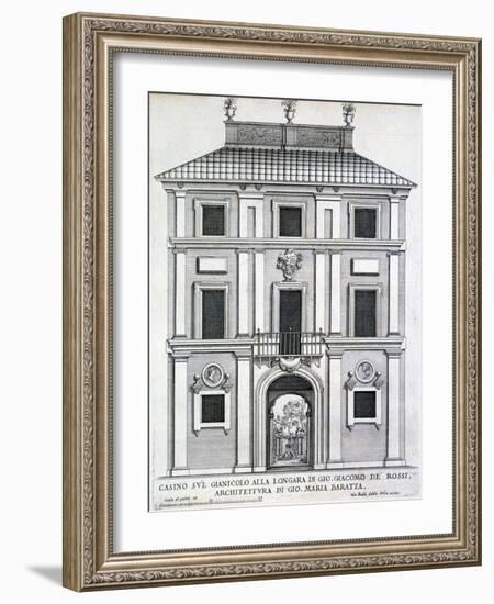 Garden Casino Belonging to Giacomo De Rossi on the Gianicolo Alla Longara, from 'Palazzi Di…-Giovanni Battista Falda-Framed Giclee Print