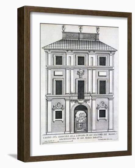 Garden Casino Belonging to Giacomo De Rossi on the Gianicolo Alla Longara, from 'Palazzi Di…-Giovanni Battista Falda-Framed Giclee Print