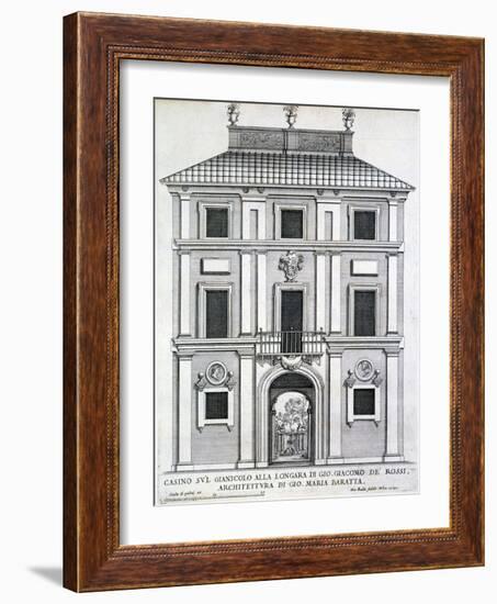 Garden Casino Belonging to Giacomo De Rossi on the Gianicolo Alla Longara, from 'Palazzi Di…-Giovanni Battista Falda-Framed Giclee Print