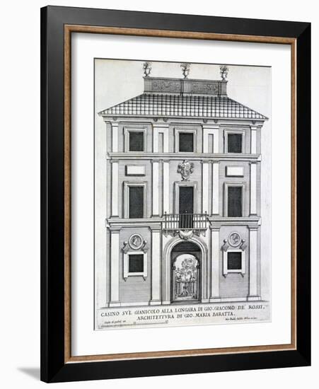 Garden Casino Belonging to Giacomo De Rossi on the Gianicolo Alla Longara, from 'Palazzi Di…-Giovanni Battista Falda-Framed Giclee Print