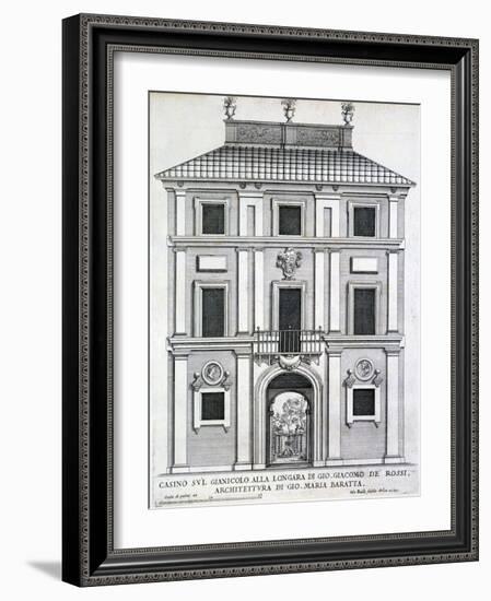 Garden Casino Belonging to Giacomo De Rossi on the Gianicolo Alla Longara, from 'Palazzi Di…-Giovanni Battista Falda-Framed Giclee Print