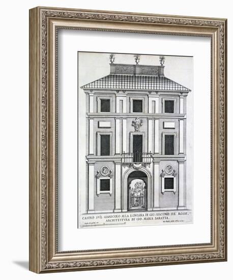 Garden Casino Belonging to Giacomo De Rossi on the Gianicolo Alla Longara, from 'Palazzi Di…-Giovanni Battista Falda-Framed Giclee Print