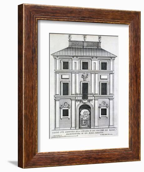 Garden Casino Belonging to Giacomo De Rossi on the Gianicolo Alla Longara, from 'Palazzi Di…-Giovanni Battista Falda-Framed Giclee Print