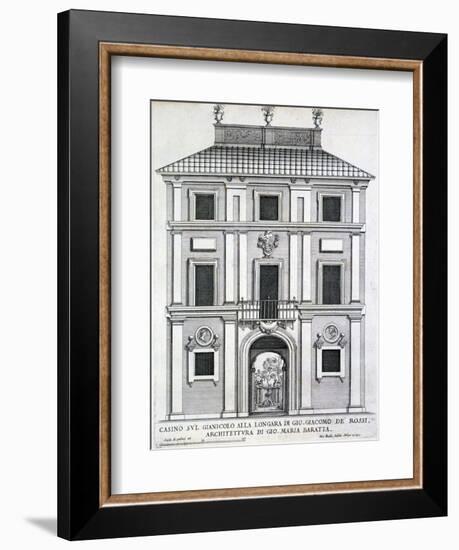 Garden Casino Belonging to Giacomo De Rossi on the Gianicolo Alla Longara, from 'Palazzi Di…-Giovanni Battista Falda-Framed Giclee Print