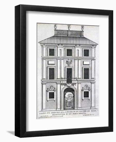 Garden Casino Belonging to Giacomo De Rossi on the Gianicolo Alla Longara, from 'Palazzi Di…-Giovanni Battista Falda-Framed Giclee Print