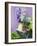 Garden Chair with Delphiniums and Plate of Strawberries-Linda Burgess-Framed Photographic Print