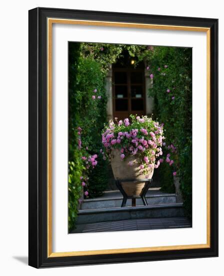 Garden Detail, San Domenico Palace Hotel, Taormina, Sicily, Italy-Walter Bibikow-Framed Photographic Print