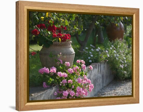 Garden Detail, San Domenico Palace Hotel, Taormina, Sicily, Italy-Walter Bibikow-Framed Premier Image Canvas