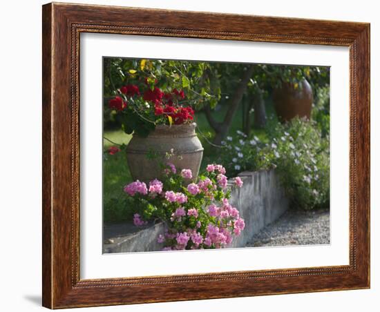 Garden Detail, San Domenico Palace Hotel, Taormina, Sicily, Italy-Walter Bibikow-Framed Photographic Print