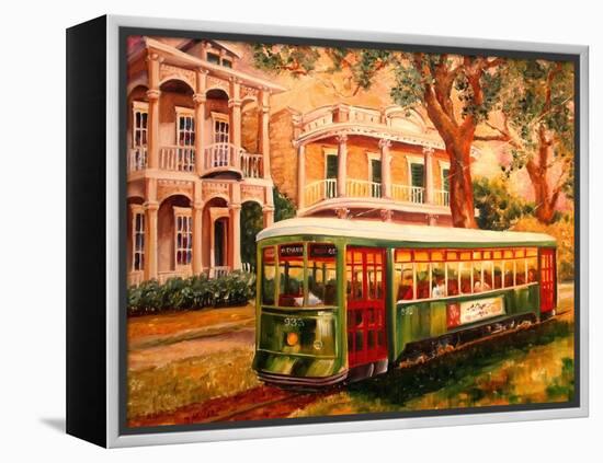 Garden District Streetcar-Diane Millsap-Framed Stretched Canvas