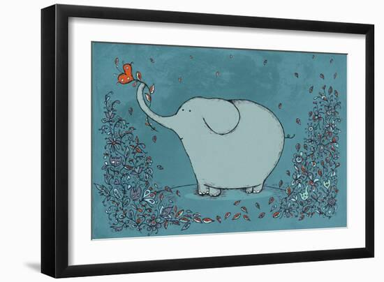 Garden Elephant-Carla Martell-Framed Giclee Print