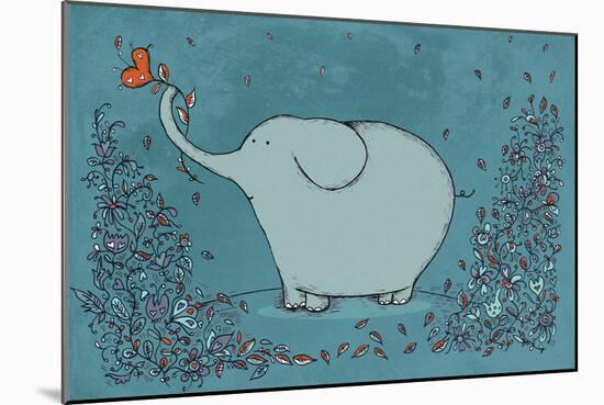 Garden Elephant-Carla Martell-Mounted Giclee Print