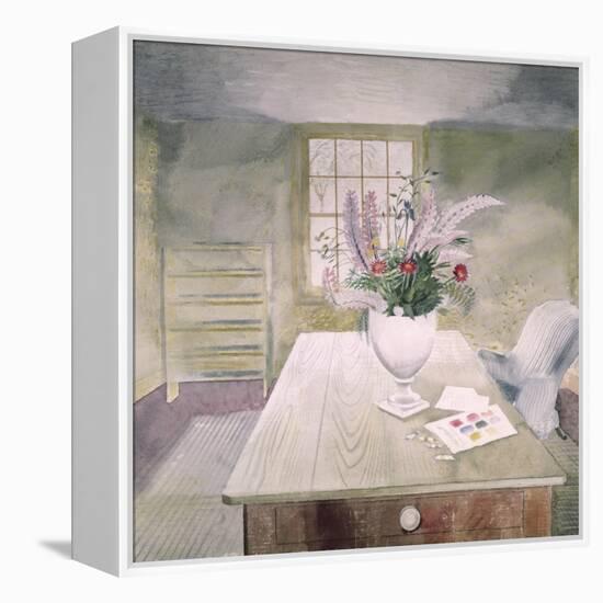 Garden Flowers on a Cottage Table-Eric Ravilious-Framed Premier Image Canvas