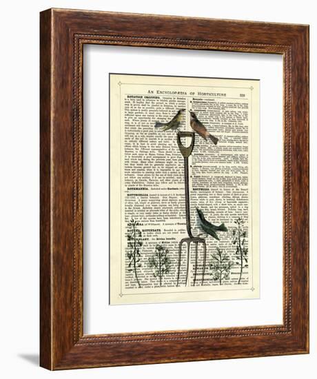 Garden Fork & Birds-Marion Mcconaghie-Framed Art Print