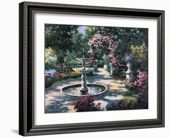 Garden Fountain-unknown Chiu-Framed Art Print