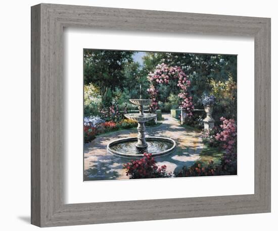 Garden Fountain-unknown Chiu-Framed Art Print