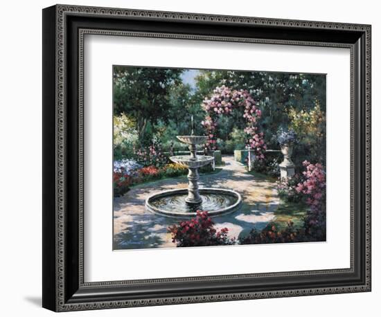 Garden Fountain-unknown Chiu-Framed Art Print