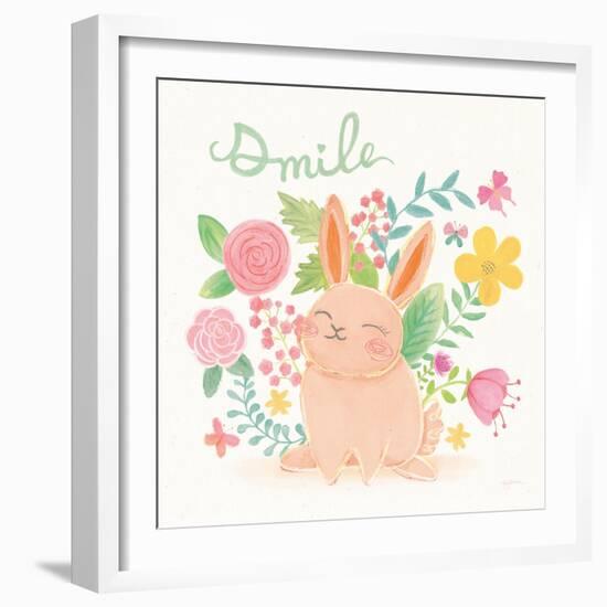 Garden Friends White II Smile-Mary Urban-Framed Art Print