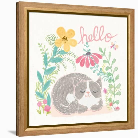 Garden Friends White VI-Mary Urban-Framed Stretched Canvas