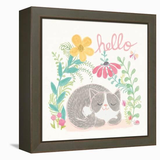 Garden Friends White VI-Mary Urban-Framed Stretched Canvas