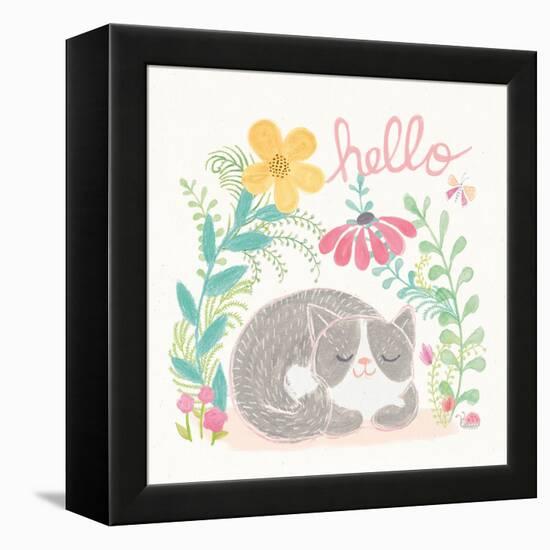 Garden Friends White VI-Mary Urban-Framed Stretched Canvas
