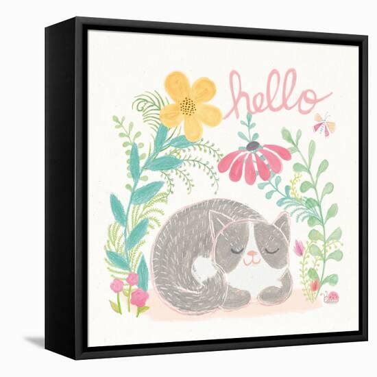 Garden Friends White VI-Mary Urban-Framed Stretched Canvas