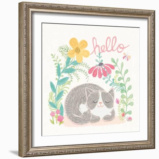 Garden Friends White VI-Mary Urban-Framed Art Print