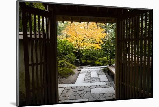 Garden gate, Japanese garden, Portland, Oregon, USA-Panoramic Images-Mounted Photographic Print