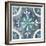 Garden Getaway Tile I Blue-Laura Marshall-Framed Art Print