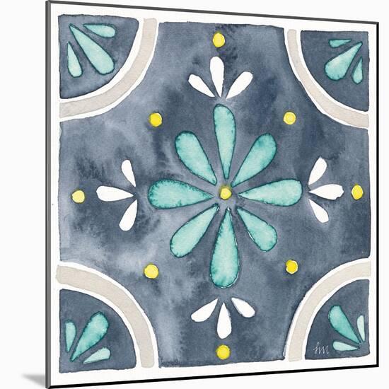 Garden Getaway Tile I Blue-Laura Marshall-Mounted Art Print