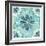 Garden Getaway Tile I Teal-Laura Marshall-Framed Art Print