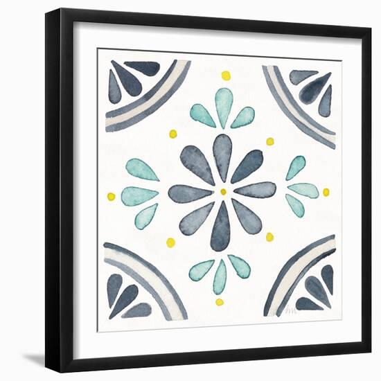 Garden Getaway Tile I White-Laura Marshall-Framed Art Print
