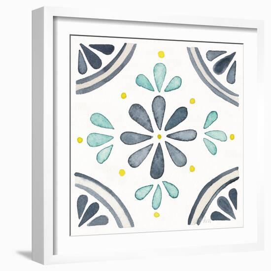 Garden Getaway Tile I White-Laura Marshall-Framed Art Print