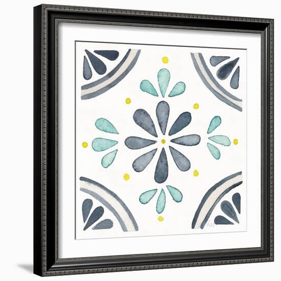 Garden Getaway Tile I White-Laura Marshall-Framed Art Print