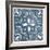 Garden Getaway Tile II Blue-Laura Marshall-Framed Art Print