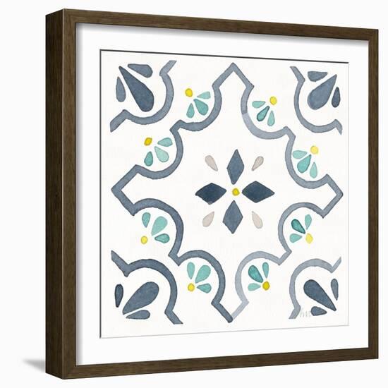 Garden Getaway Tile II White-Laura Marshall-Framed Art Print