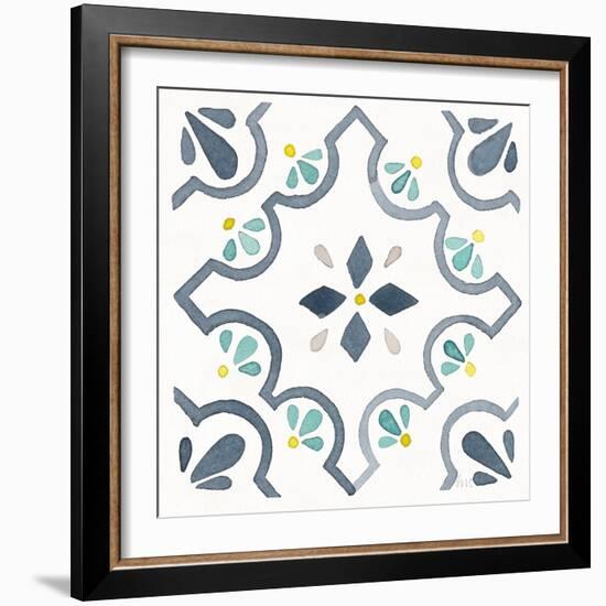 Garden Getaway Tile II White-Laura Marshall-Framed Art Print