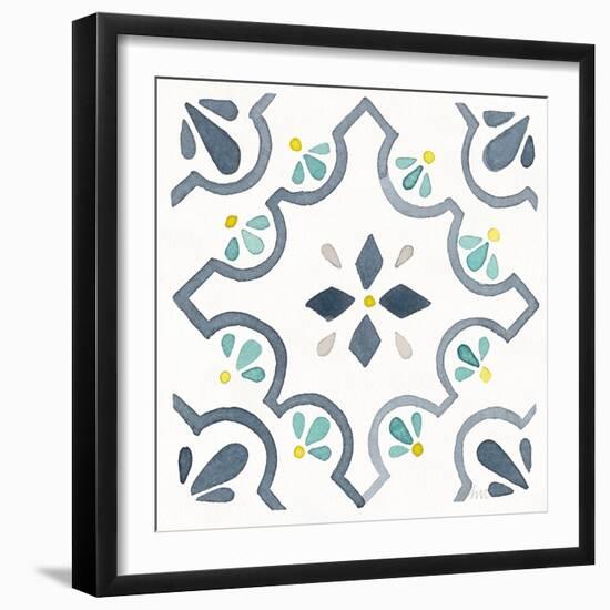 Garden Getaway Tile II White-Laura Marshall-Framed Art Print